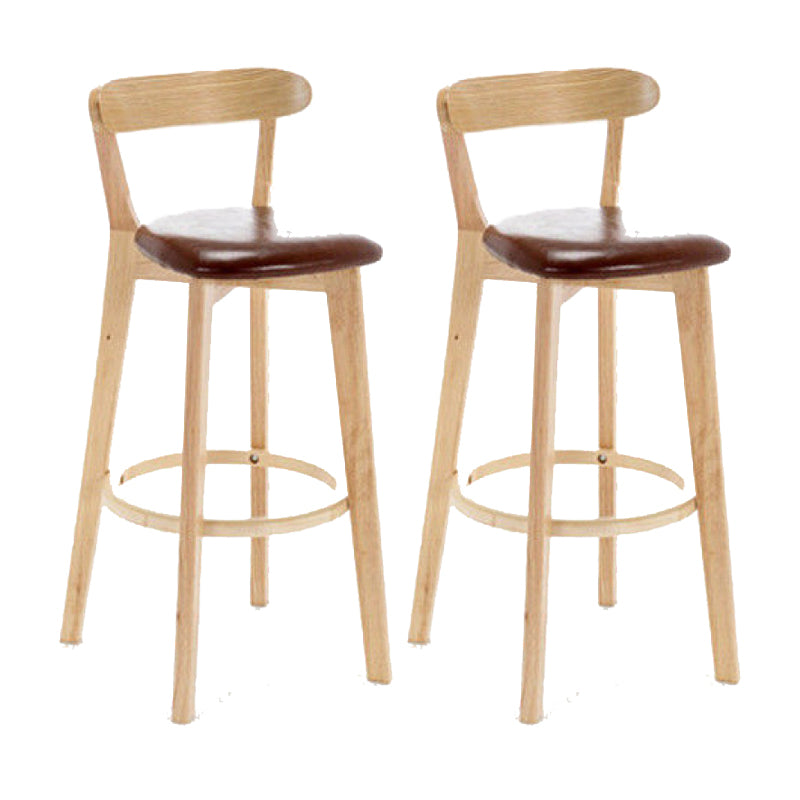 Industrial Backrest Armless Counter Stool Wood Cafe Bar Stool with Cushion and Pedal