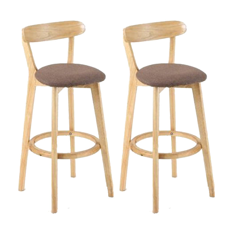 Industrial Backrest Armless Counter Stool Wood Cafe Bar Stool with Cushion and Pedal
