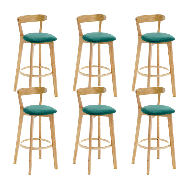Industrial Backrest Armless Counter Stool Wood Cafe Bar Stool with Cushion and Pedal