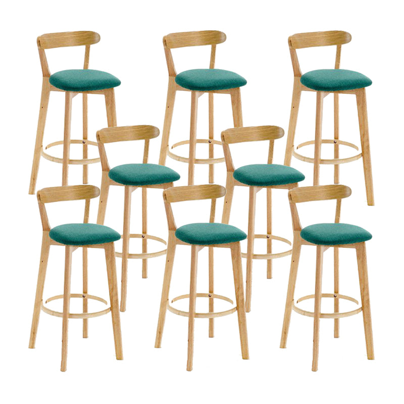 Industrial Backrest Armless Counter Stool Wood Cafe Bar Stool with Cushion and Pedal
