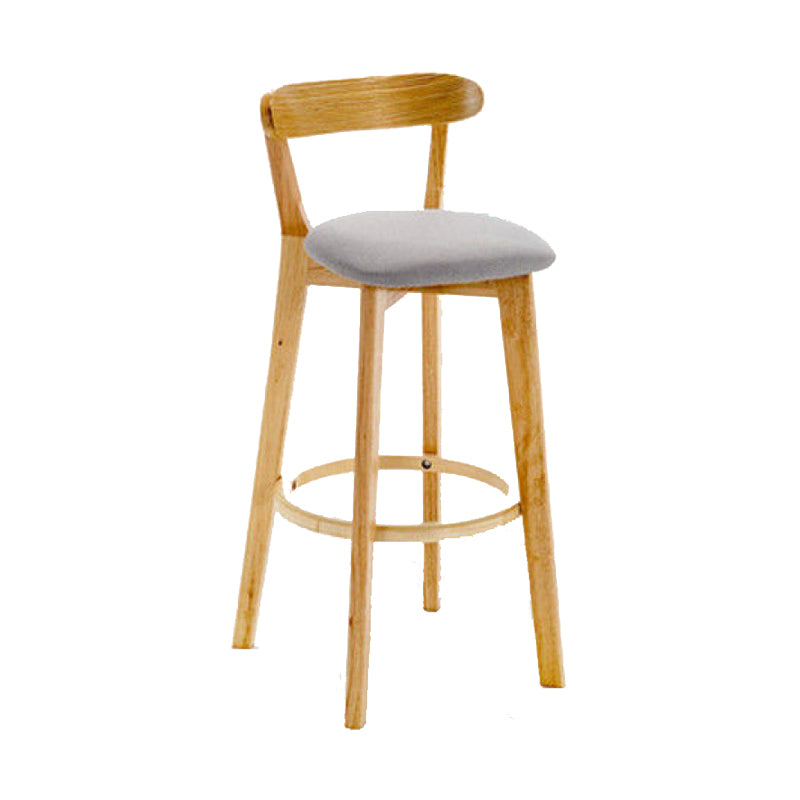 Industrial Backrest Armless Counter Stool Wood Cafe Bar Stool with Cushion and Pedal