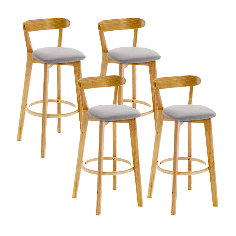 Industrial Backrest Armless Counter Stool Wood Cafe Bar Stool with Cushion and Pedal