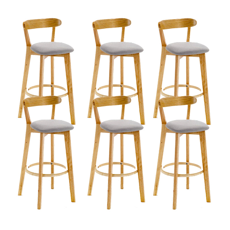 Industrial Backrest Armless Counter Stool Wood Cafe Bar Stool with Cushion and Pedal