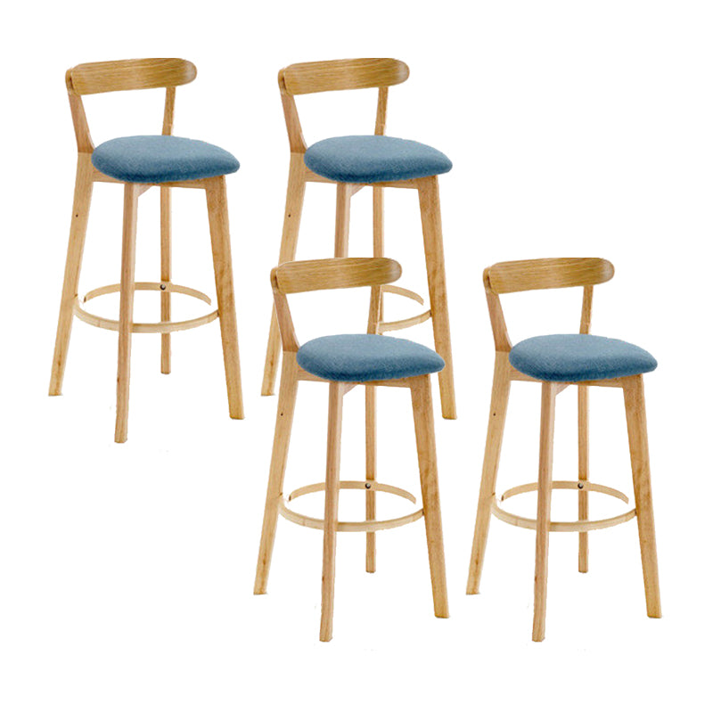 Industrial Backrest Armless Counter Stool Wood Cafe Bar Stool with Cushion and Pedal