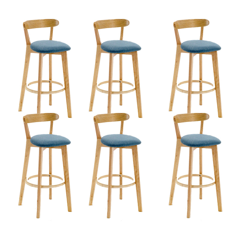 Industrial Backrest Armless Counter Stool Wood Cafe Bar Stool with Cushion and Pedal