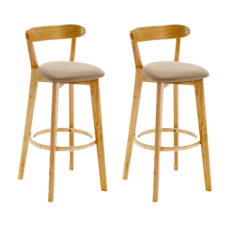 Industrial Backrest Armless Counter Stool Wood Cafe Bar Stool with Cushion and Pedal