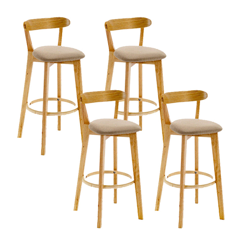 Industrial Backrest Armless Counter Stool Wood Cafe Bar Stool with Cushion and Pedal