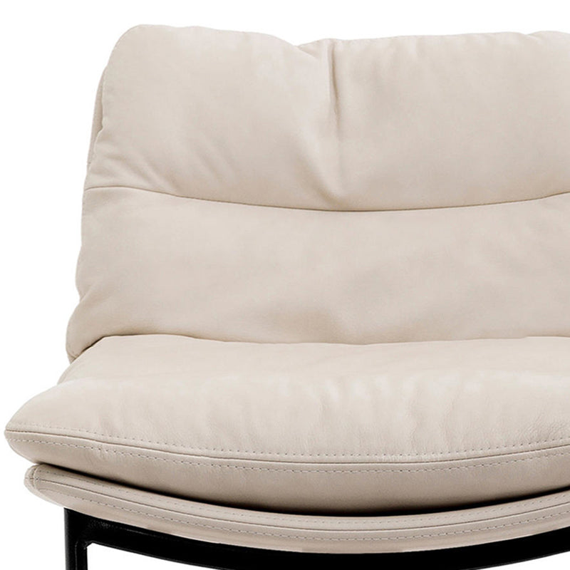 Glam Style Armless Counter Stool Leather Adjustable Height Bar Stool