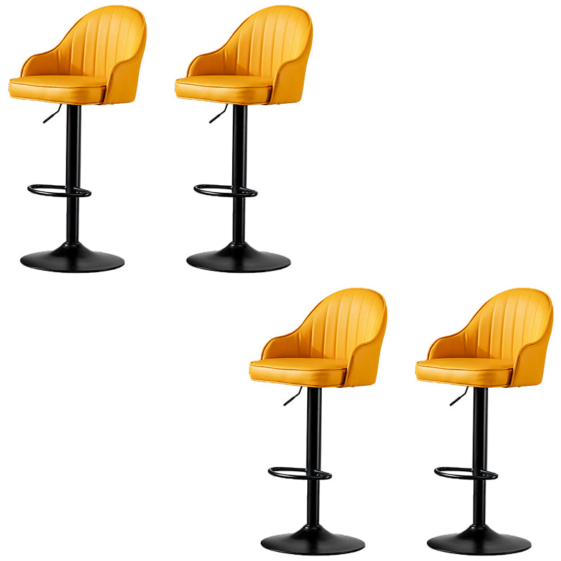 Industrial Liftable Bar Stool PU Leather Counter Bar Stool with Metal Legs for Home