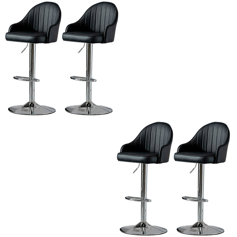 Industrial Liftable Bar Stool PU Leather Counter Bar Stool with Metal Legs for Home