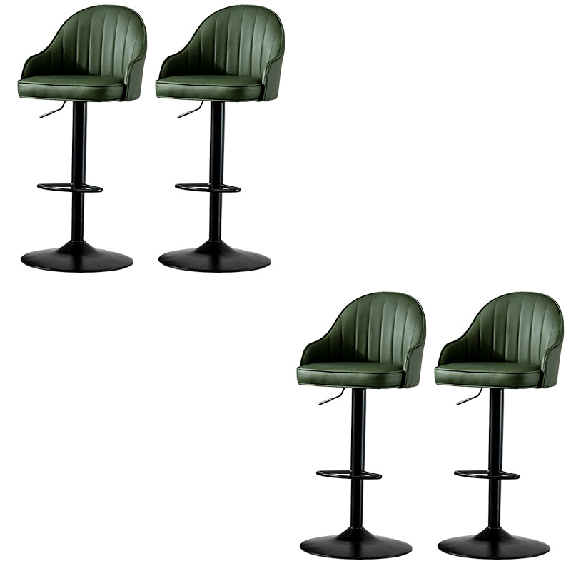 Industrial Liftable Bar Stool PU Leather Counter Bar Stool with Metal Legs for Home