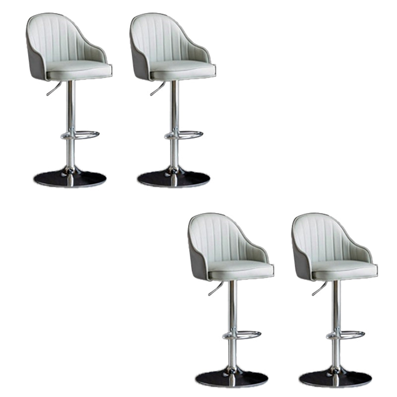 Industrial Liftable Bar Stool PU Leather Counter Bar Stool with Metal Legs for Home