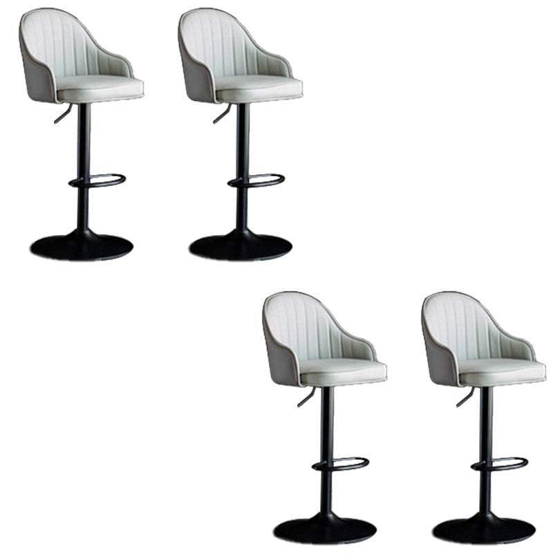 Industrial Liftable Bar Stool PU Leather Counter Bar Stool with Metal Legs for Home