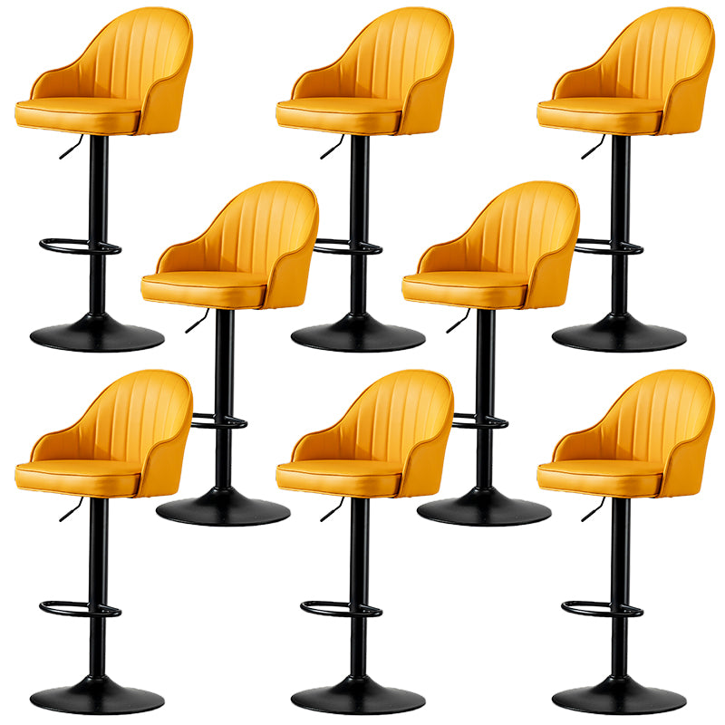 Industrial Liftable Bar Stool PU Leather Counter Bar Stool with Metal Legs for Home