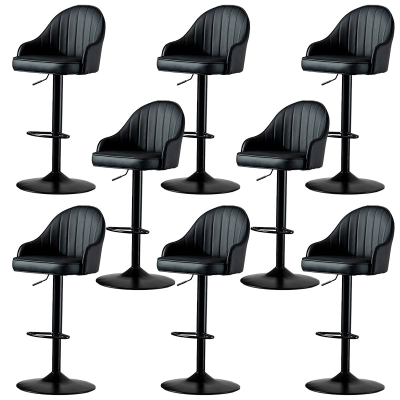 Industrial Liftable Bar Stool PU Leather Counter Bar Stool with Metal Legs for Home