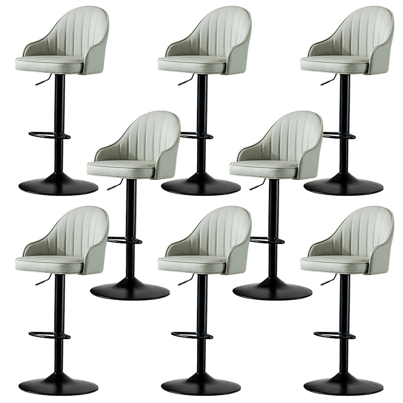 Industrial Liftable Bar Stool PU Leather Counter Bar Stool with Metal Legs for Home