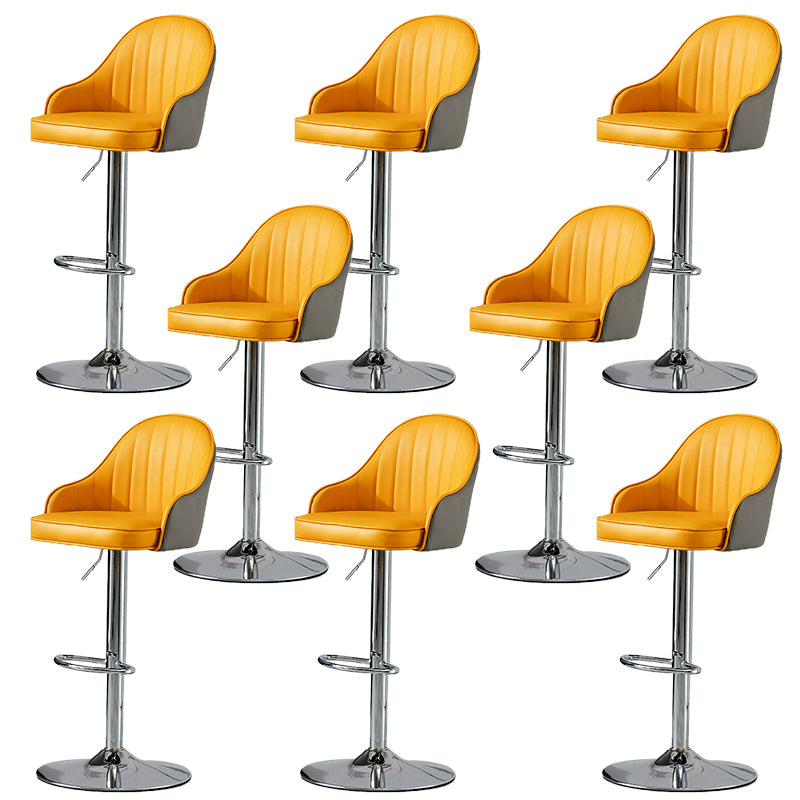 Industrial Liftable Bar Stool PU Leather Counter Bar Stool with Metal Legs for Home