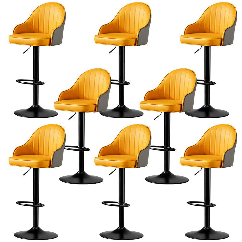 Industrial Liftable Bar Stool PU Leather Counter Bar Stool with Metal Legs for Home