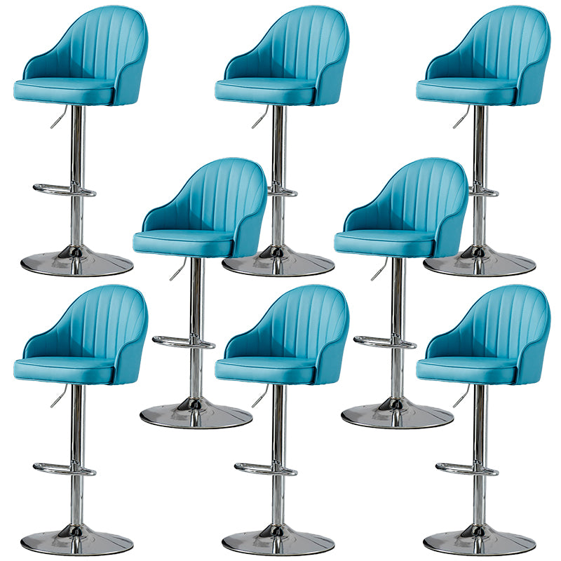 Industrial Liftable Bar Stool PU Leather Counter Bar Stool with Metal Legs for Home