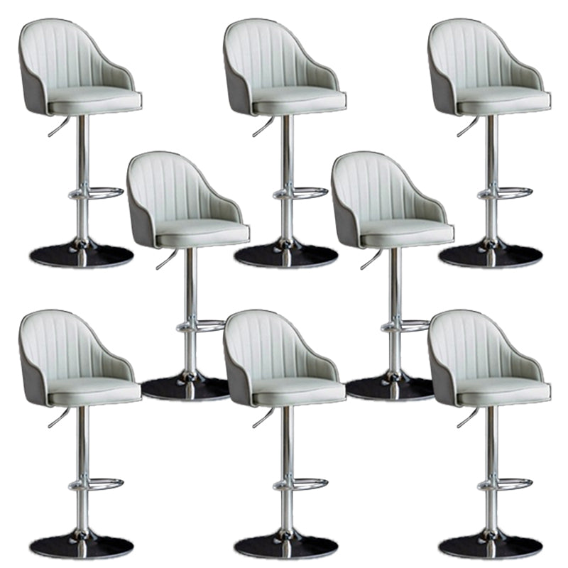 Industrial Liftable Bar Stool PU Leather Counter Bar Stool with Metal Legs for Home