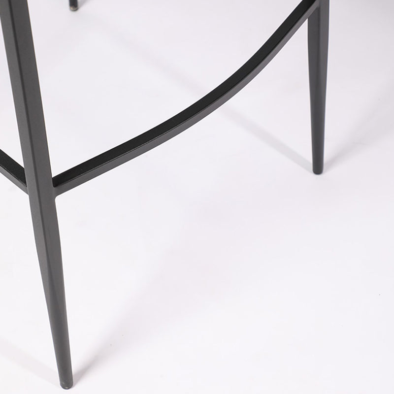 Modern Faux Leather Counter Stool Square Low Back Bar Stool for Indoor