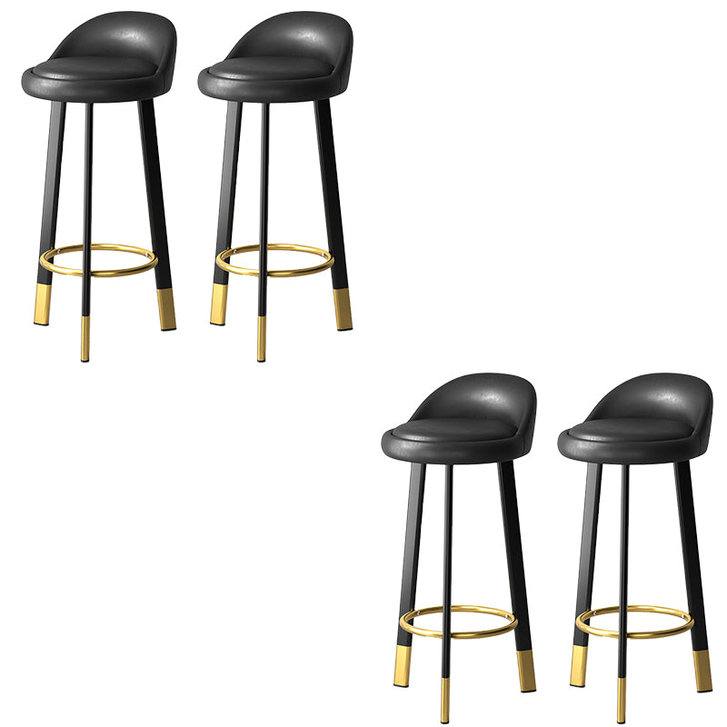 Modern Style Round Seat Barstool Pu Leather Counter Bar Stool with Metal Legs