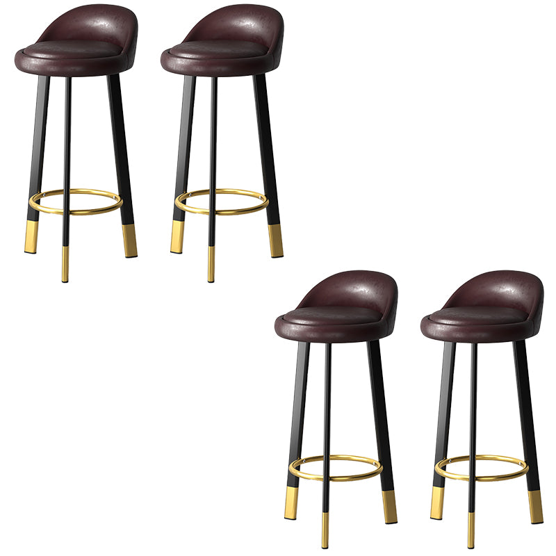 Modern Style Round Seat Barstool Pu Leather Counter Bar Stool with Metal Legs