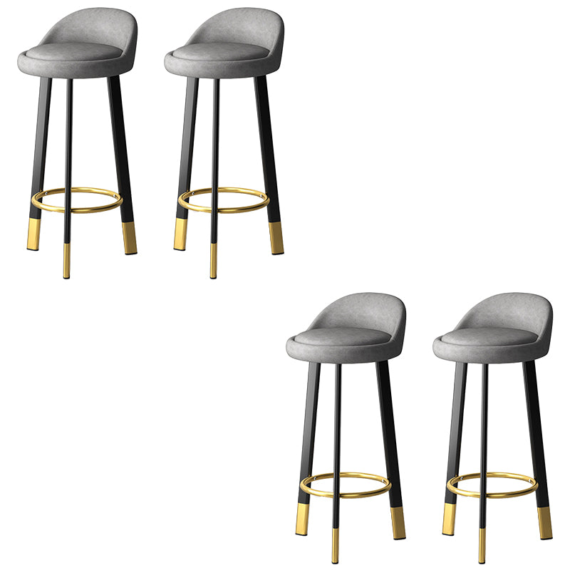 Modern Style Round Seat Barstool Pu Leather Counter Bar Stool with Metal Legs
