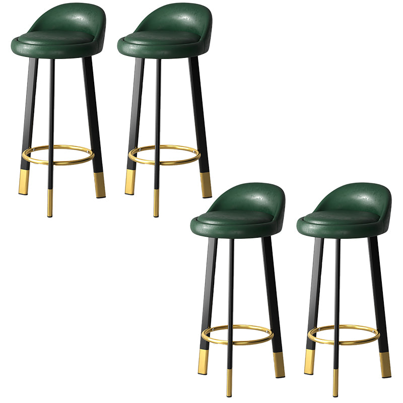 Modern Style Round Seat Barstool Pu Leather Counter Bar Stool with Metal Legs