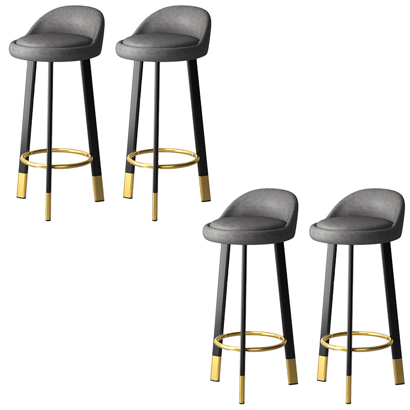 Modern Style Round Seat Barstool Pu Leather Counter Bar Stool with Metal Legs