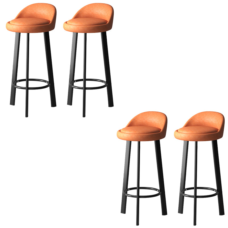 Modern Style Round Seat Barstool Pu Leather Counter Bar Stool with Metal Legs