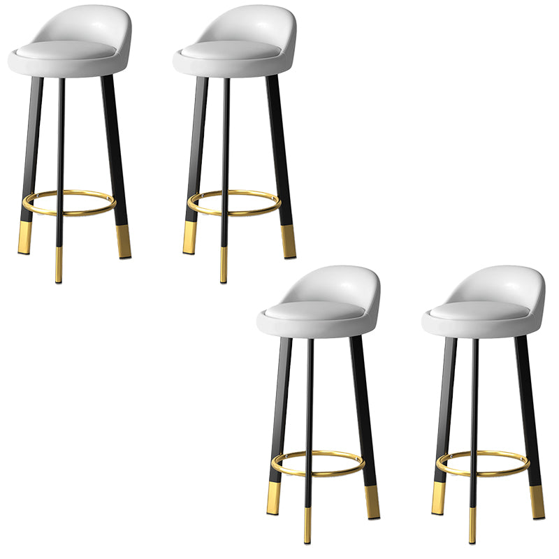 Modern Style Round Seat Barstool Pu Leather Counter Bar Stool with Metal Legs