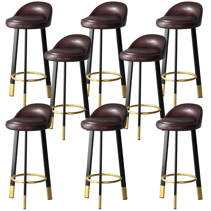 Modern Style Round Seat Barstool Pu Leather Counter Bar Stool with Metal Legs