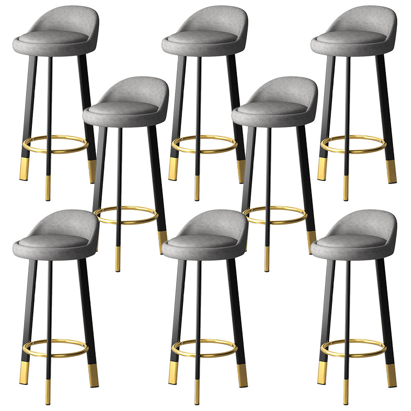 Modern Style Round Seat Barstool Pu Leather Counter Bar Stool with Metal Legs