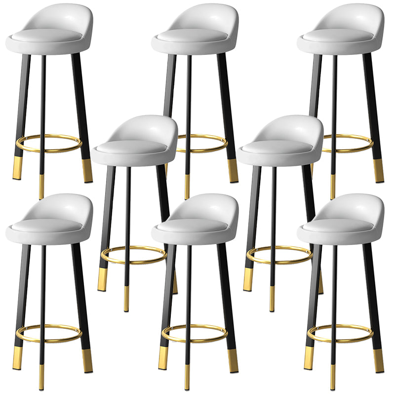 Modern Style Round Seat Barstool Pu Leather Counter Bar Stool with Metal Legs