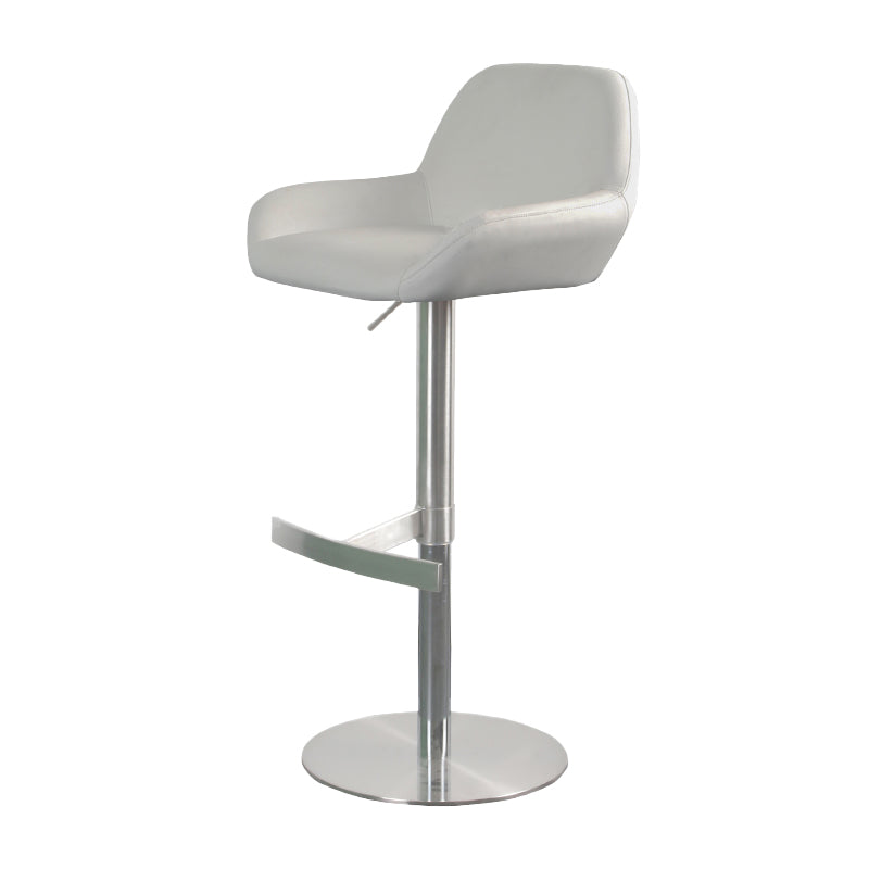 Glam Style Counter Stool Faux Leather Adjustable Height Bar Stool with Swivel