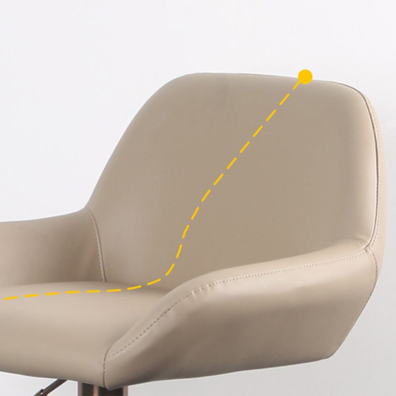 Glam Style Counter Stool Faux Leather Adjustable Height Bar Stool with Swivel