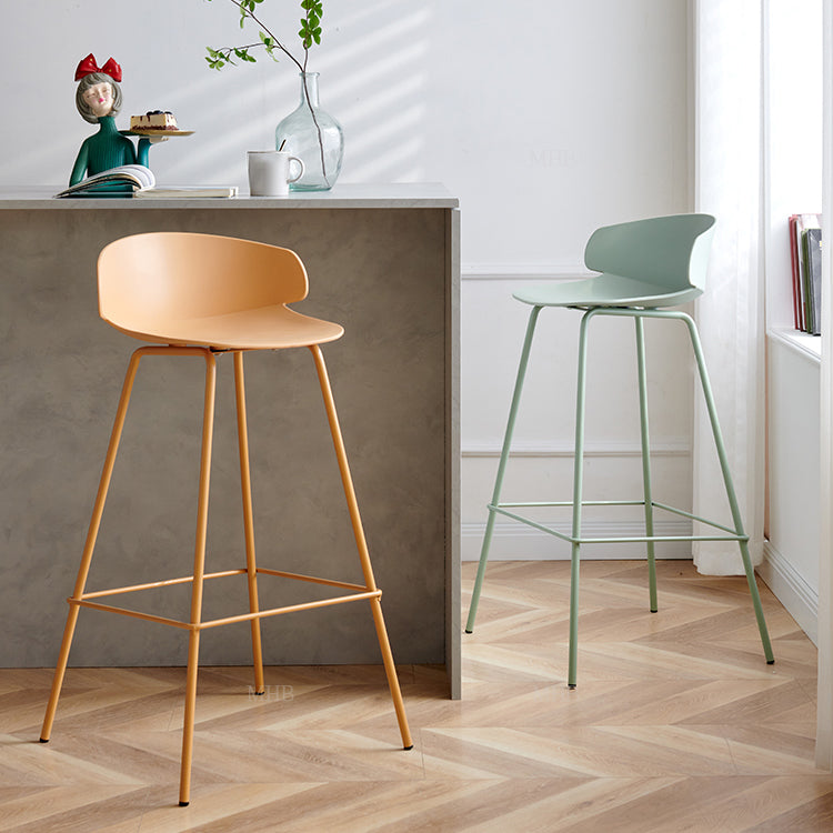 Scandinavian Plastic Counter Stool Armless Bar Stool for Living Room
