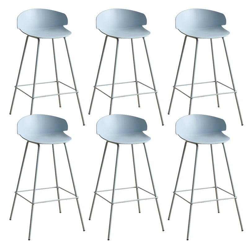Scandinavian Plastic Counter Stool Armless Bar Stool for Living Room