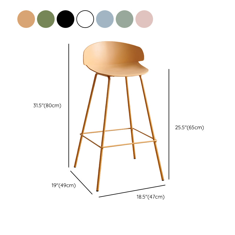 Scandinavian Plastic Counter Stool Armless Bar Stool for Living Room