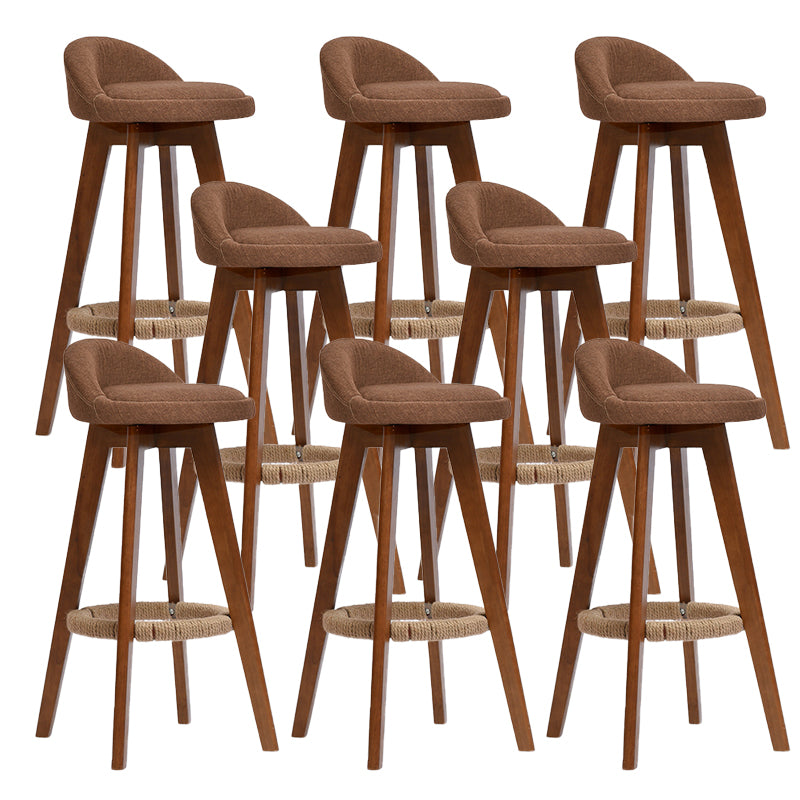 Low Back Dining Stool Beech Armless Bar Stool with Wood Base