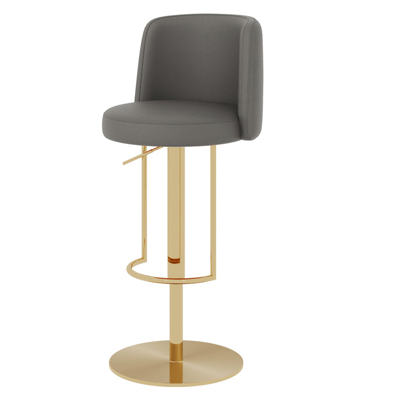 Glam Style Liftable Bar Stool Round Seat Counter Bar Stool with Metal Legs