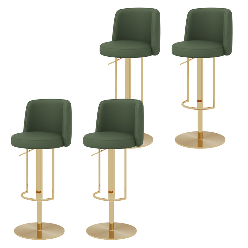 Glam Style Liftable Bar Stool Round Seat Counter Bar Stool with Metal Legs