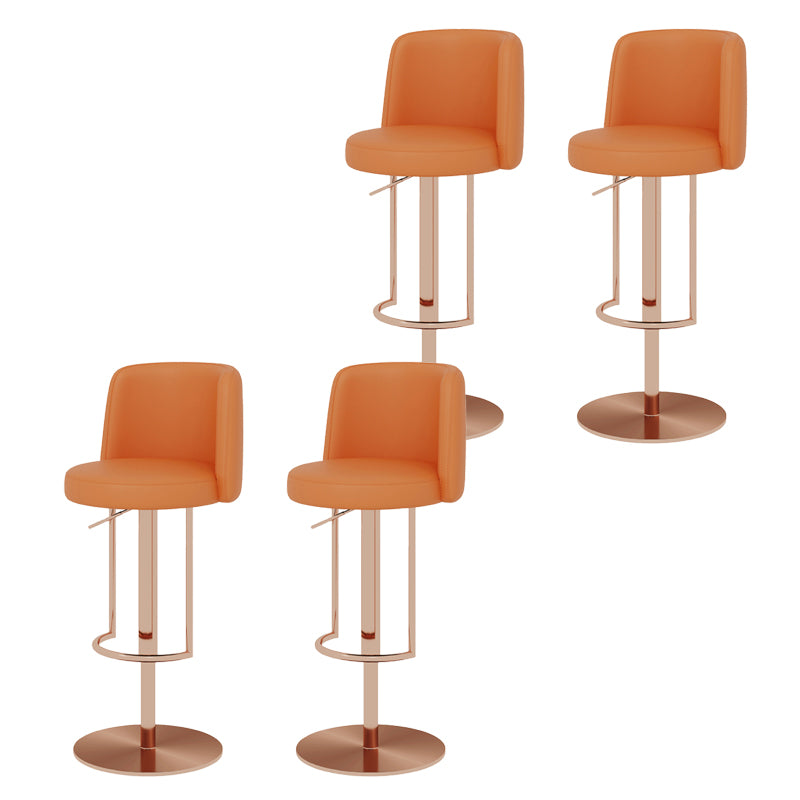 Glam Style Liftable Bar Stool Round Seat Counter Bar Stool with Metal Legs