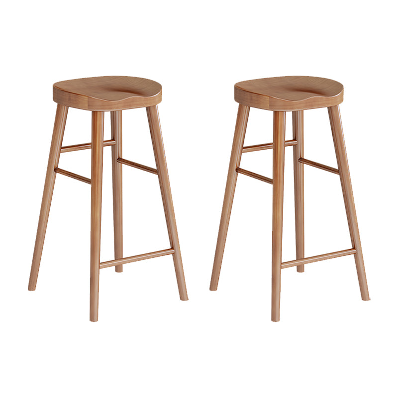 Brown Counter Height Stools Solid Wood Counter Bar Stool for Restaurant