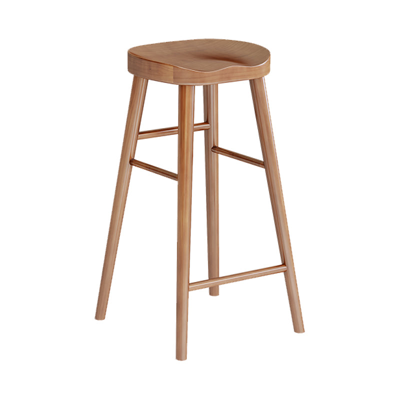 Brown Counter Height Stools Solid Wood Counter Bar Stool for Restaurant