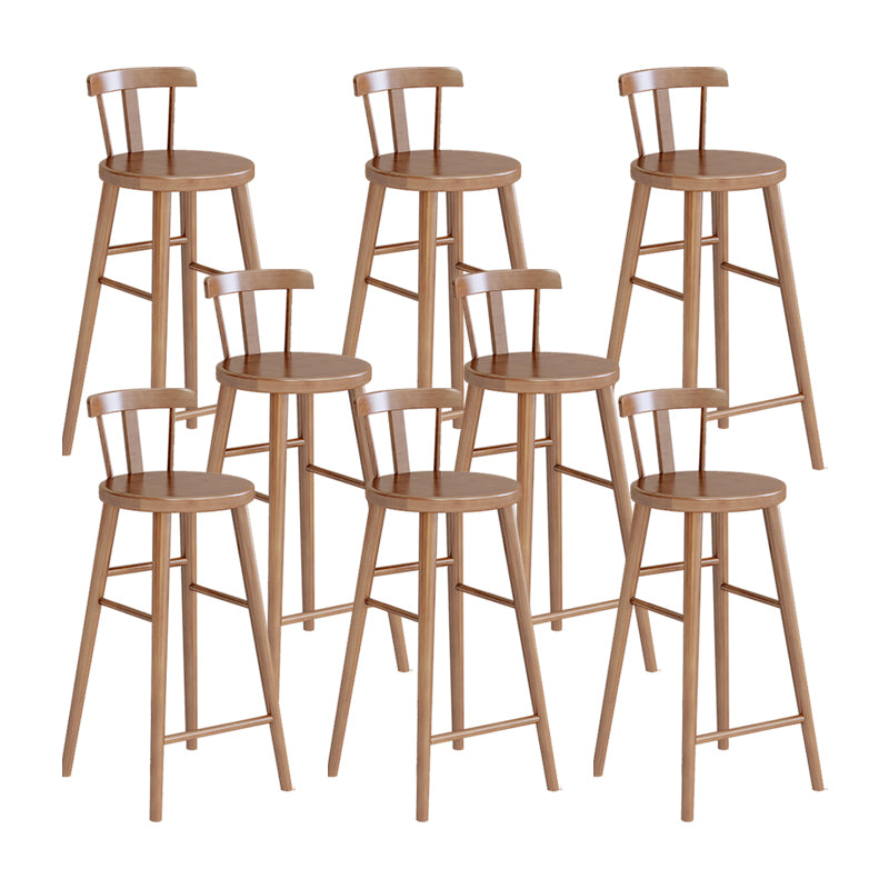 Brown Counter Height Stools Solid Wood Counter Bar Stool for Restaurant