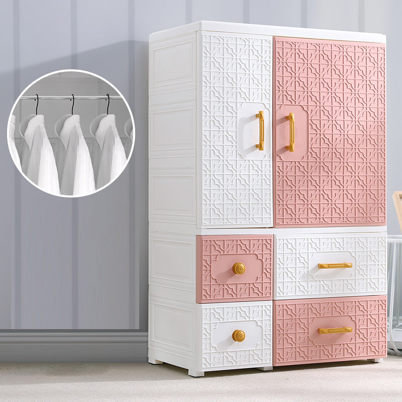 Hinged Wardrobe Cabinet with Legs Plastic Wardrobe Closet for Home