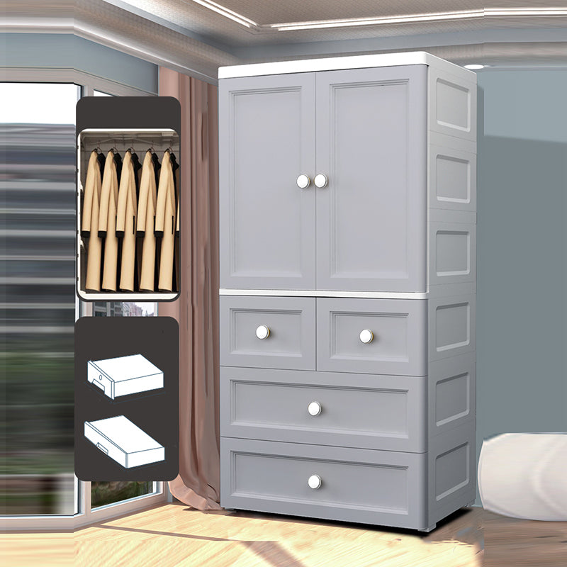 Matte Finish Plastic Bedroom Cabinet Contemporary Hinged Door Storage Cabinet