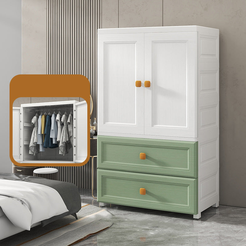 Bedroom Plastic Cabinet with Hinged Doors Matte Finish Modern Storage Cabinet